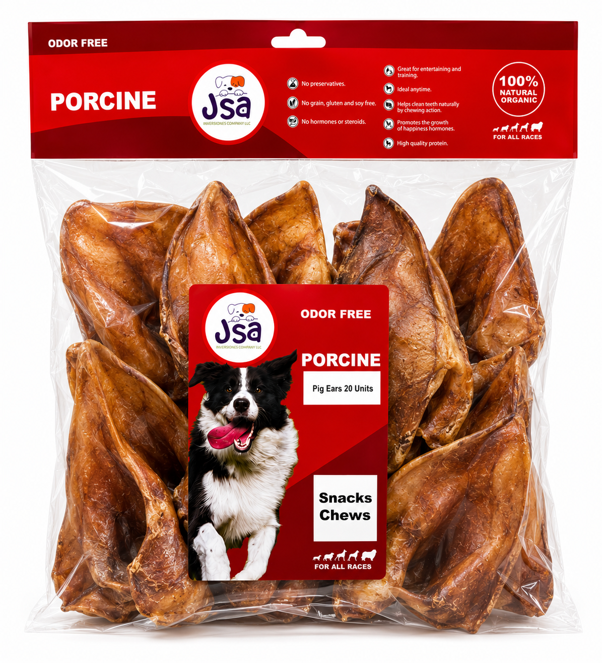 JSA PIG EAR FOR DOGS (20 UNITS)