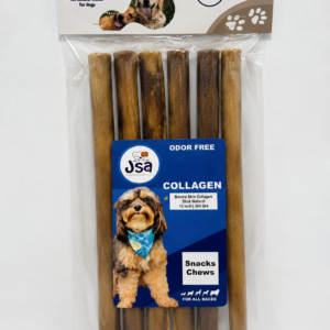 12 INCH JSA BOVINE SKIN COLLAGENE STICK NATURAL FOR DOGS (5 UNITS)