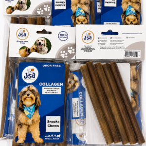 6 INCH JSA BOVINE SKIN COLLAGENE STICK NATURAL FOR DOGS (5 UNITS)