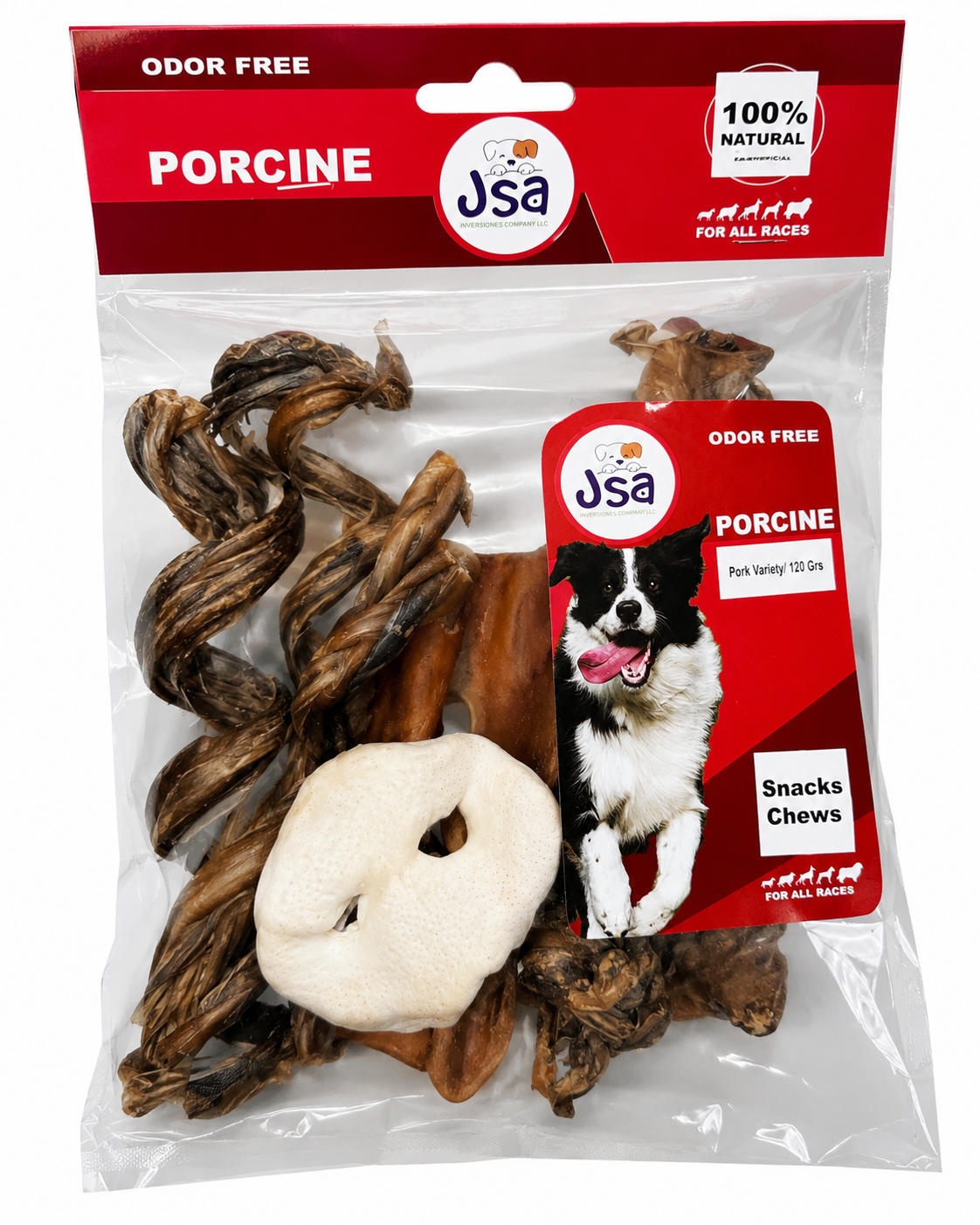 JSA PORK VARIETY TREATS FOR DOGS 120grs EACH