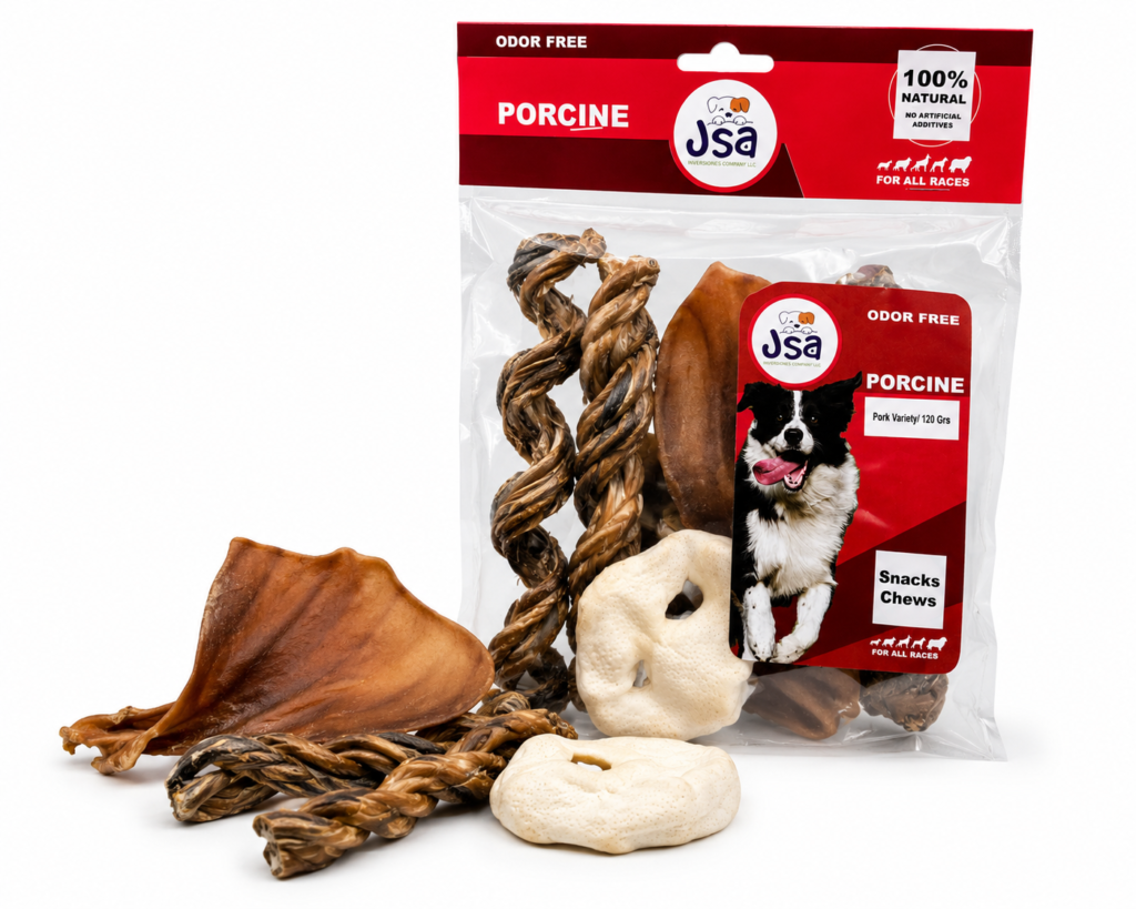 JSA PORK VARIETY TREATS FOR DOGS 120grs EACH