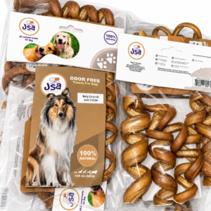 4-5 INCH JSA CURLY BULLY STICK FOR DOGS (5 UNITS)
