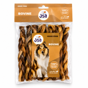 12 INCH JSA BRAIDED BULLY STICK  STANDARD FOR DOGS (3 UNITS)