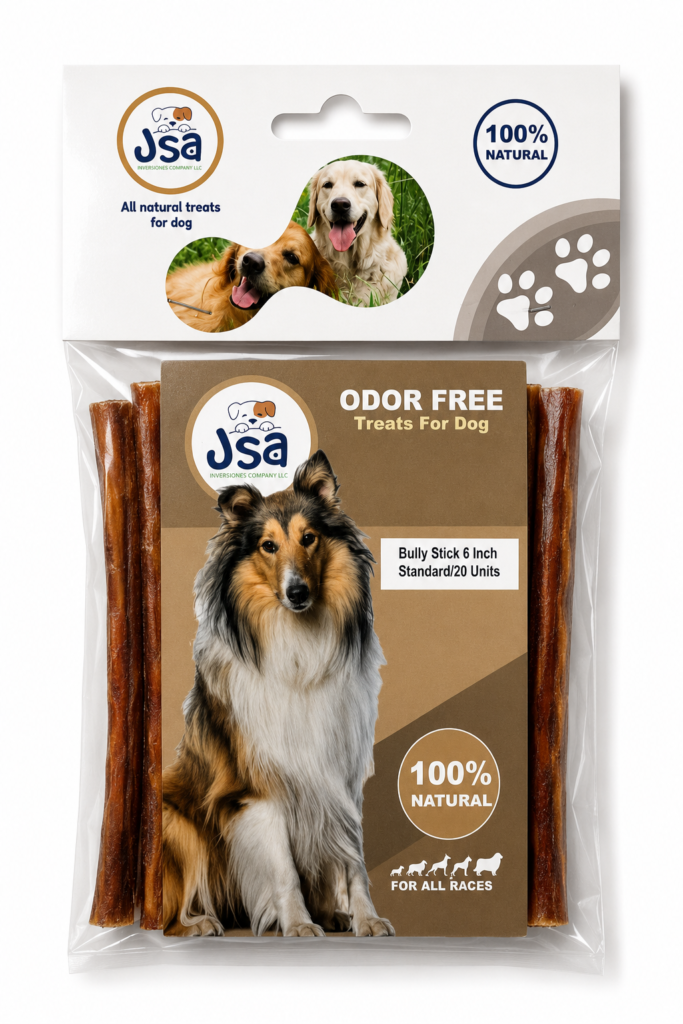 6 INCH JSA BULLY STICK STANDAR FOR DOGS (20 UNITS)