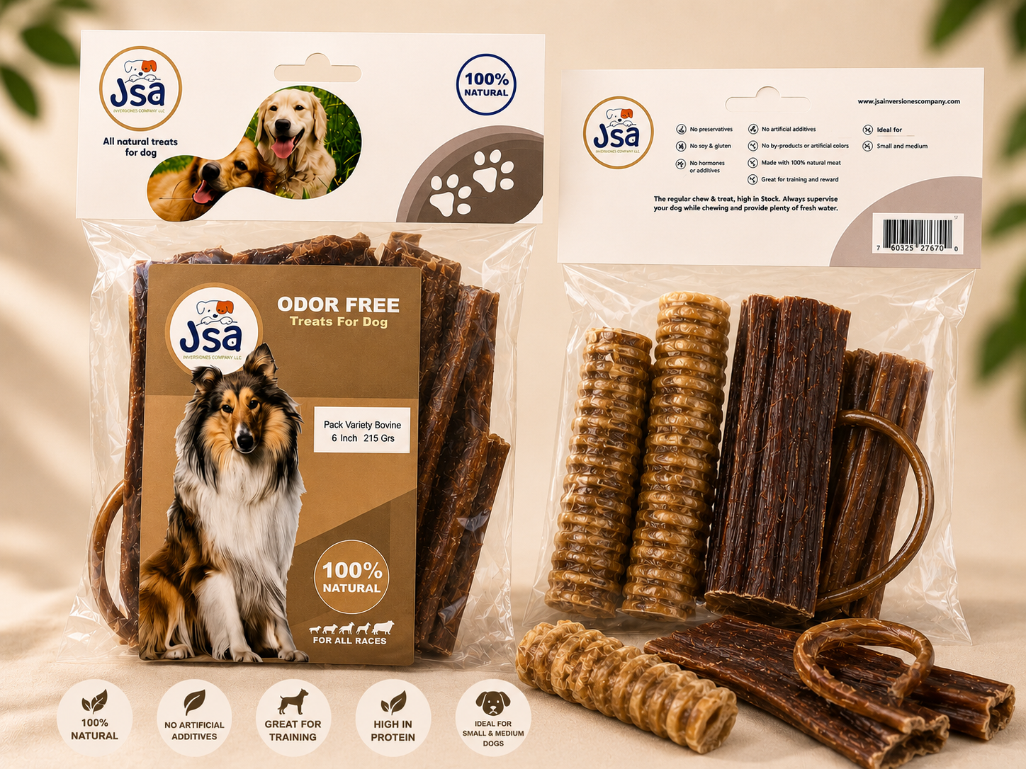 6 INCH JSA PACK VARIETY THE TREATS FOR DOGS