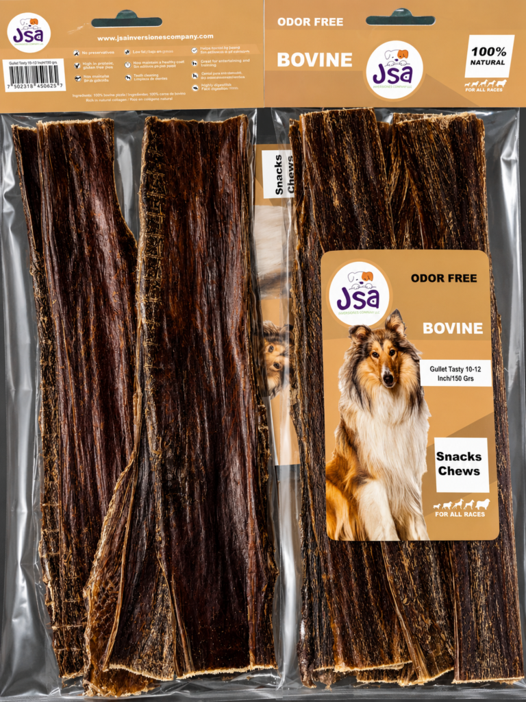 10-12 INCH JSA BEEF GULLET TREATS FOR DOGS (5-7 PCS) 180grs each