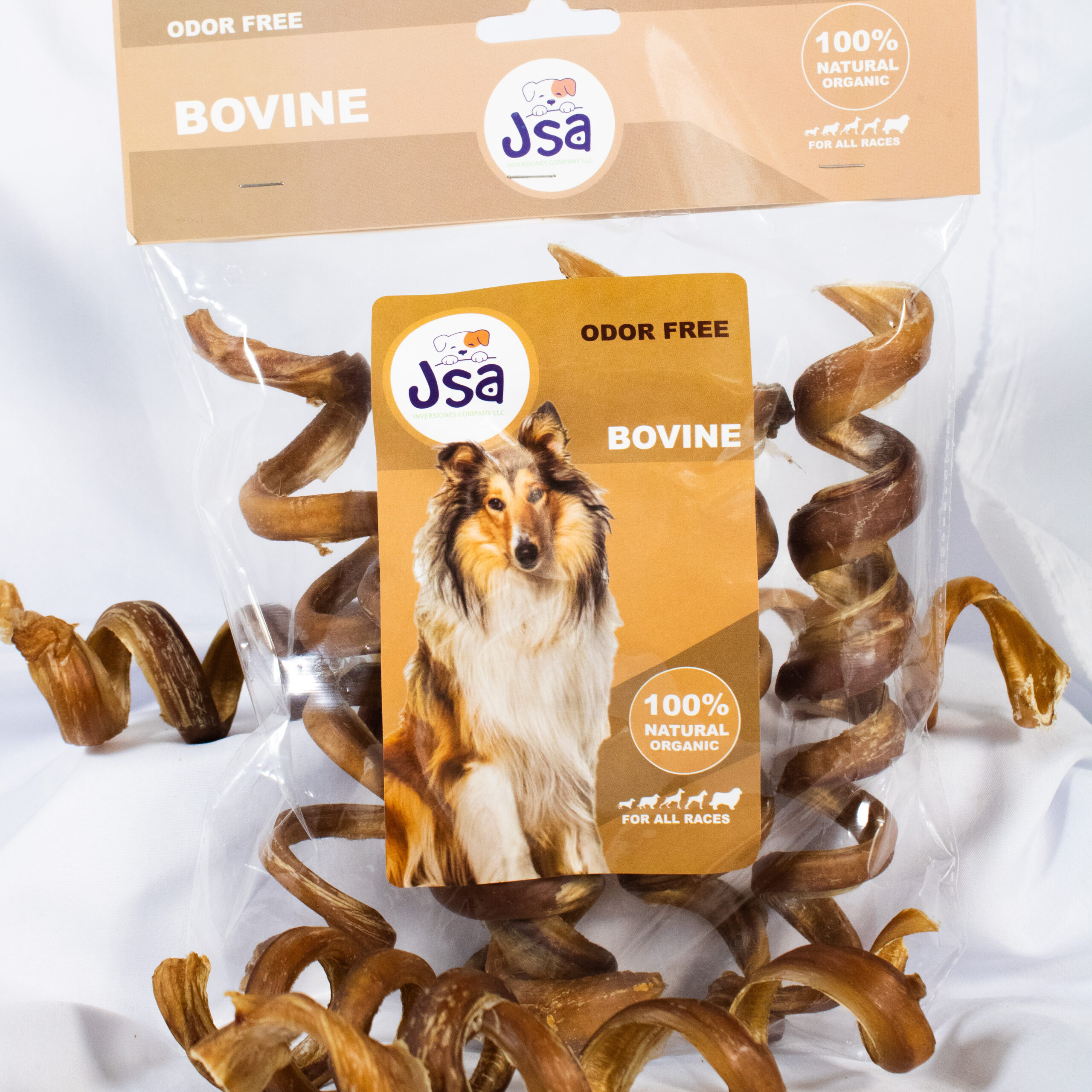 7-9 INCH JSA CURLY BULLY STICK FOR DOGS (5 UNITS)