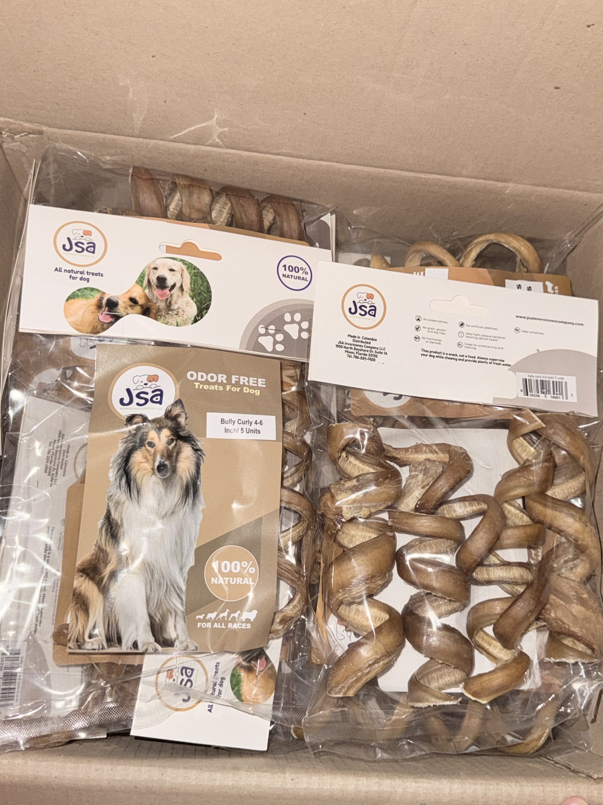 CURLY BULLY STICK 4-6 INCH*5 UNITS