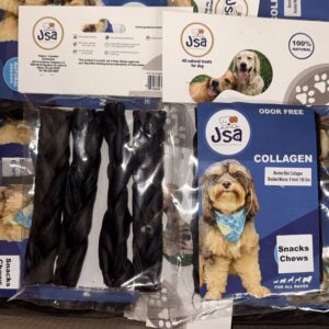 BOVINE SKIN COLLAGENE BRAIDED MOCHA  6INCH*5 UNITS