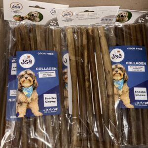 BOVINE SKIN COLLAGENE STICK NATURAL 12INCH*5 UNITS